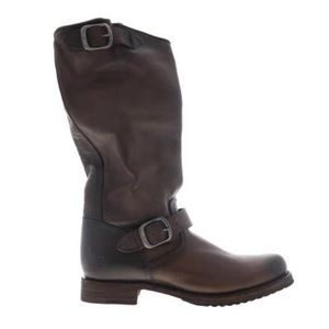 FRYE Veronica Slouch Tall Dark Brown Leather Boots